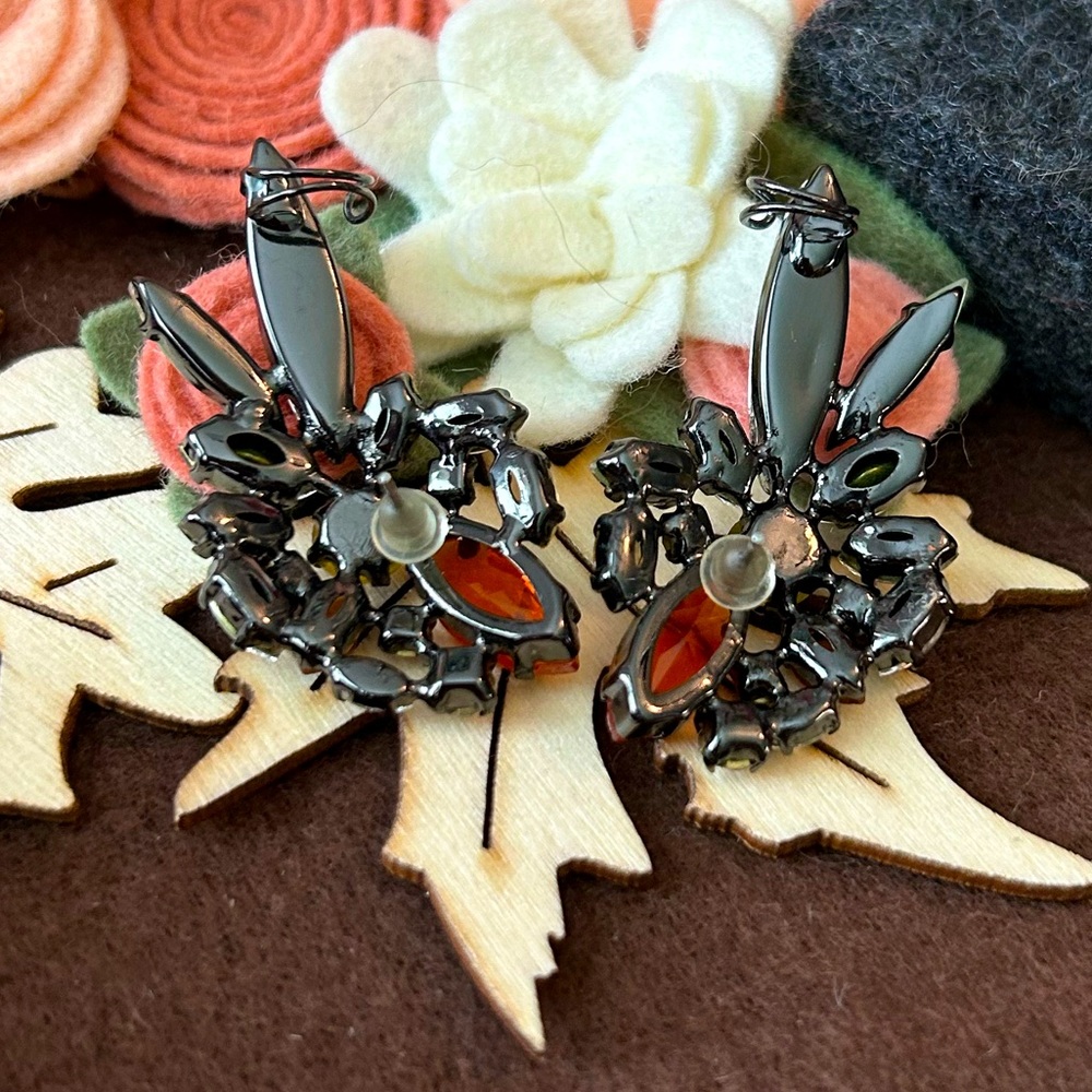 Stunning Vintage Faux Bling Ear Cuffs Earrings - Picture 4 of 6